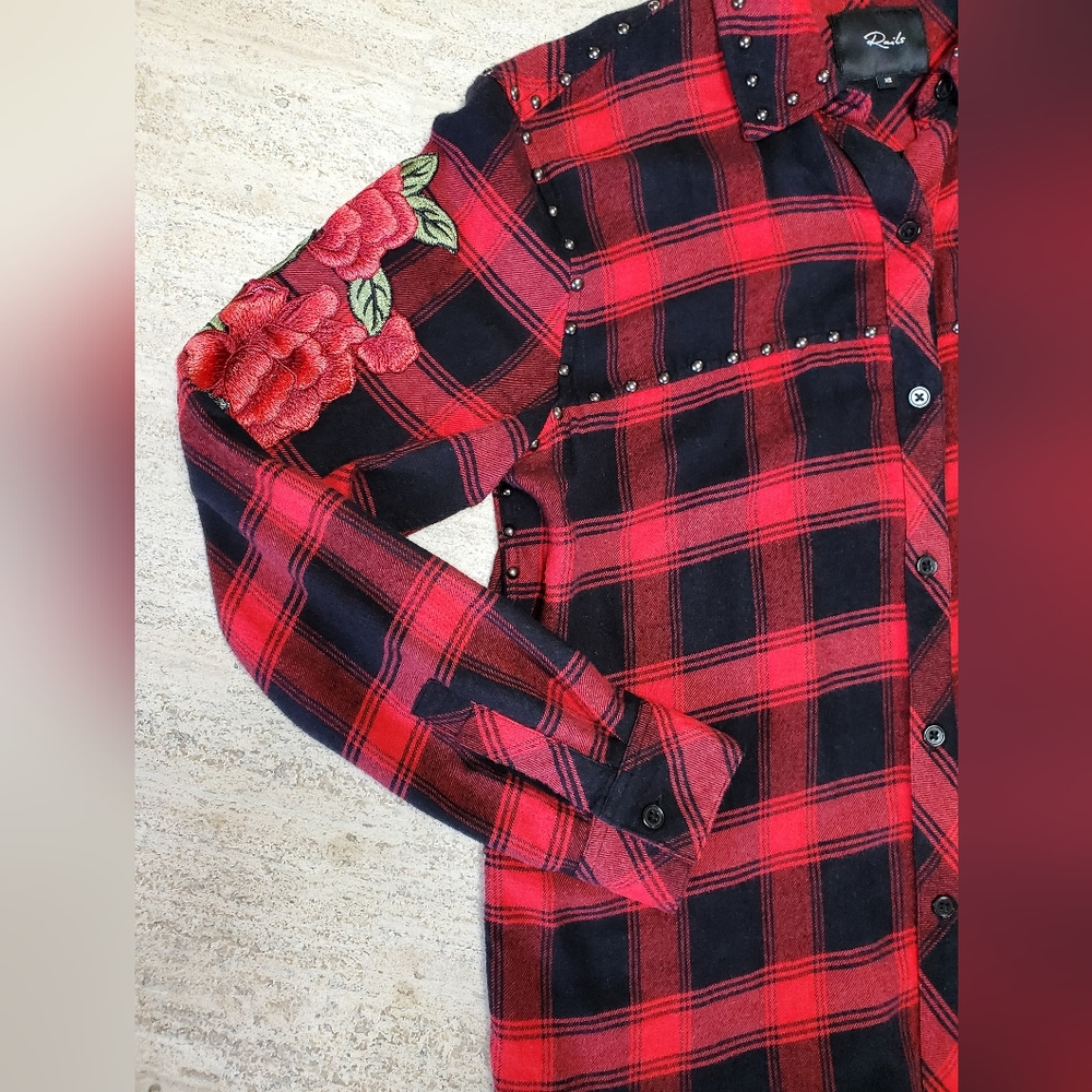 Rails Owen Cherry Patch Button Down - image 5